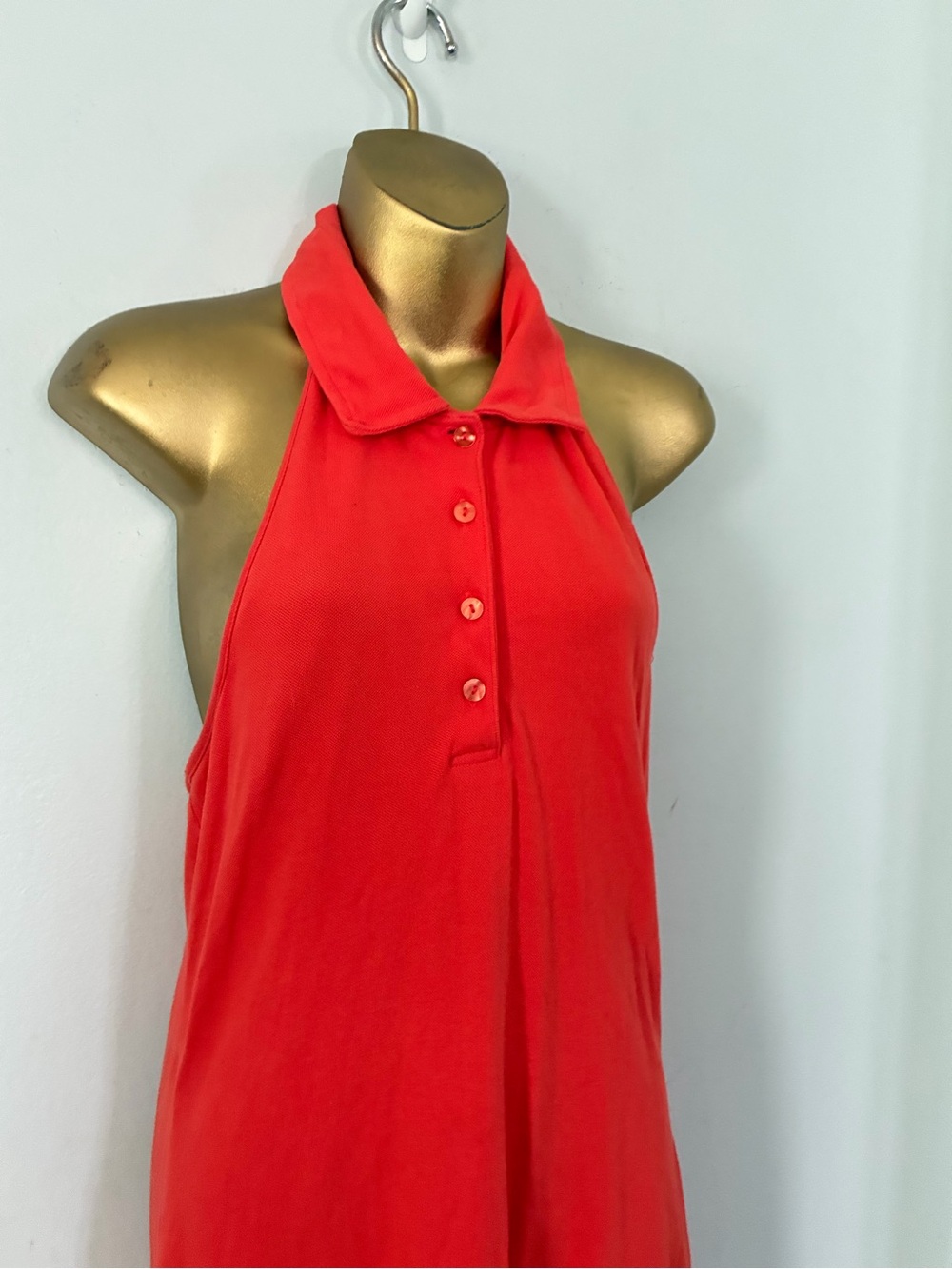 Moda International Orange Halter Midi Dress – Resort Vacation vintage y2k 90s - Picture 3 of 5
